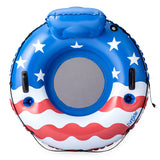 Funsicle Americana Sports Lounge 4 ft Inflatable Pool Float, Stars & Stripes Mesh Lounge with Backrest