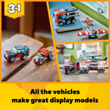 LEGO Creator 3in1 Flatbed Truck with Helicopter 31146 Set (270 Pcs)