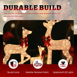 5FT Lighted Gold Christmas Reindeer Family Set – 3-Piece Outdoor Yard Decoration with 290 Warm White LEDs