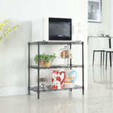 3-Shelf Adjustable Wire Shelving Rack – 23.22" × 13.39" × 31.5" Carbon Steel Storage Shelf