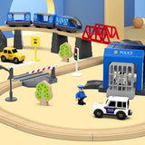 6-Piece Battery-Powered Magnetic Locomotive Train Set – Forward, Reverse & Sound, Compatible with Wooden Tracks