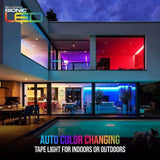 Bell + Howell USB Powered Color-Changing LED Tape Light – 12 ft Waterproof RGB Strip Light