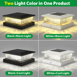 4x4 Solar Post Cap Lights 4-Pack – Dual Color LED Fence Post Lights for Wood & Vinyl Posts