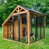 Backyard Discovery 7’ x 5’ Canine Cabin Cedar Wood Outdoor Dog Kennel