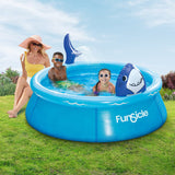 Funsicle Blue Shark QuickSet Above Ground Swimming Pool, 6 ft x 20 in – Inflatable Kids Pool with Water Sprayer
