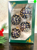 Set of 8 Seamless Glass Christmas Tree Ornaments, 2.63-Inch Solid-Color Xmas Baubles