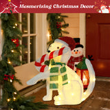 20" H Lighted Christmas Dog Decoration with Candy Cane – White Plush LED Holiday Décor