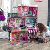 KidKraft Brooklyn Loft Wooden Dollhouse – 3 Levels, 6 Rooms & 25 Accessories with Lights and Sounds