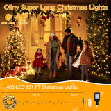 131 ft 400 LED Christmas String Lights, Warm White Waterproof Indoor & Outdoor Holiday Lights