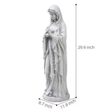 29.9" Virgin Mary Praying Garden Statue, Magnesium Oxide Religious Outdoor Sculpture