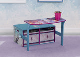 Disney Frozen 2-in-1 Kids’ Activity Bench & Desk – 2 Storage Bins, Blue/Purple, GREENGUARD Gold Certified