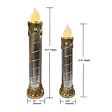 Member's Mark 2-Piece Oversized Pre-Lit Christmas Candlestick Set with Flickering LED Flames