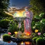 Lumiartisan Solar Angel Garden Statue with Color-Changing LED, Waterproof Resin Outdoor Angel Figurine