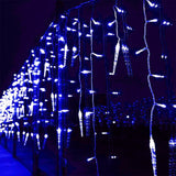 11.5 ft Christmas Icicle String Lights with 96 LEDs, 16 Drops and 8 Lighting Modes