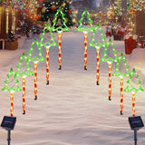 10-Pack Solar Christmas Tree Pathway Lights, Garden Stake Lights with Red and Green LEDs