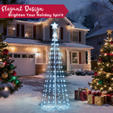 6 ft Animated Cone Christmas Tree Yard Light with Up to 280 LEDs, 8 Lighting Modes