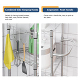 3-Tier Rolling Wire Storage Rack – Adjustable Metal Shelving Cart with Wheels, 29.9" × 13" × 36.6"