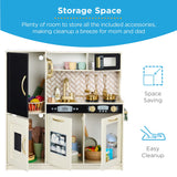 31.5" Best Choice Products Wooden Play Kitchen – 11 Accessories, Ice Dispenser & Chalkboard