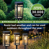 DAMAYCA 8 Pack Solar Pathway Lights – Warm White LED Landscape Lighting