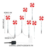 8 Pack Solar Christmas Lollipop Pathway Lights, LED Peppermint Candy Yard Decorations
