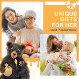 Gigalumi Solar Mother & Child Bear Garden Statue with LED Lights, Resin Bear Décor