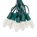 25-Count C9 LED Christmas Lights, 25FT Smooth Plastic Bulb String Lights on Green Wire