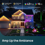 Linkind Smart Solar Spot Lights Outdoor – 4 Pack RGB Smart Solar Landscape Spotlights