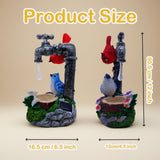 12" Solar Bird Garden Statue with Red Cardinal & Blue Robin