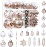 52-Count Shatterproof Christmas Ornaments with Preinstalled Hanging Strings and Gift Box