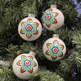 Set of 8 Seamless Glass Christmas Tree Ornaments, 2.63-Inch Solid-Color Xmas Baubles