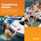 Intex Blue Tropic Inflatable Lake Island Float for 5 People with Cooler