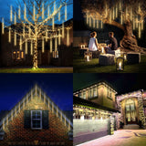 Christmas LED Meteor Shower Rain Lights, 540 LEDs, 10 × 20" Waterproof Cascading Tube Lights