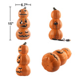 15" Lighted Halloween Jack O Lantern Pumpkin with LED Light