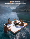 5 x 6 FT Inflatable Floating Platform Dock with Ladder & Non-Slip Surface
