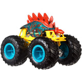 Hot Wheels Monster Trucks Motosaurus – 1:64 Stegosaurus Vehicle with Connect and Crash Car