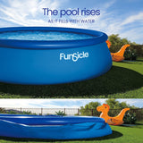 Funsicle Blue Shark QuickSet Above Ground Swimming Pool, 6 ft x 20 in – Inflatable Kids Pool with Water Sprayer