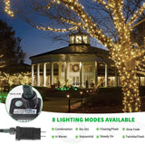 108 ft 200 LED Christmas String Lights, Plug-In Fairy Lights with 8 Lighting Modes