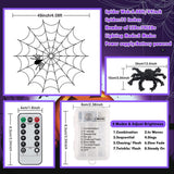 Halloween Spider Web LED Lights 4 Ft, 70 LED Purple Lights with Remote