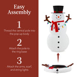 Best Choice Products 3 ft Lighted Pop-Up Snowman, Outdoor Christmas Decoration with 100 LED Lights