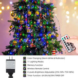 108 ft 200 LED Christmas String Lights, Plug-In Fairy Lights with 8 Lighting Modes