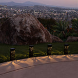 Mainstays 4 pack Bronze Solar Oval Shadow Projection Path Light, 15 Lumens