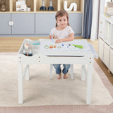 Costway Kids’ Multi-Activity Play Table – Reversible Block Surface, Study Desk, Storage & Paper Roll