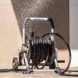 Gorilla 150 ft. Aluminum Zero-Rust Garden Hose Reel Cart – Heavy-Duty Mobile Hose Reel with Brass Fittings