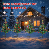 Solar Christmas Tree Lights, 2-Pack Outdoor Garden Stake Lights with 40 Colorful LEDs