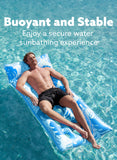 Joyfy Inflatable Pool Float Lounger with Headrest, Foot Rest & Cup Holders, Floating Pool Raft