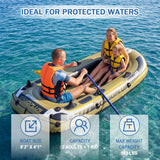 Costway Inflatable Fishing Boat Set for 2 Adults & 1 Child, Fishing Raft 748 lb Capacity