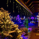 11.5 ft Christmas Icicle String Lights with 96 LEDs, 16 Drops and 8 Lighting Modes