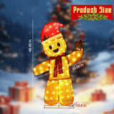 48-Inch 3D Gingerbread Man Outdoor Christmas Yard Decoration with LED Lights