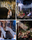 20-Inch Meteor Shower Icicle Christmas Lights, 10 Tubes, 540 LEDs, Connectable Outdoor Holiday Décor