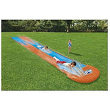 H2OGO! Double Lane Water Slide 16 Ft – Backyard Slip and Slide with Splash Pool & Built-In Sprinklers
